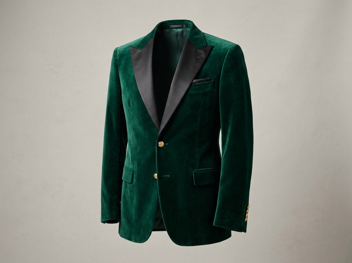 Emerald velvet blazer