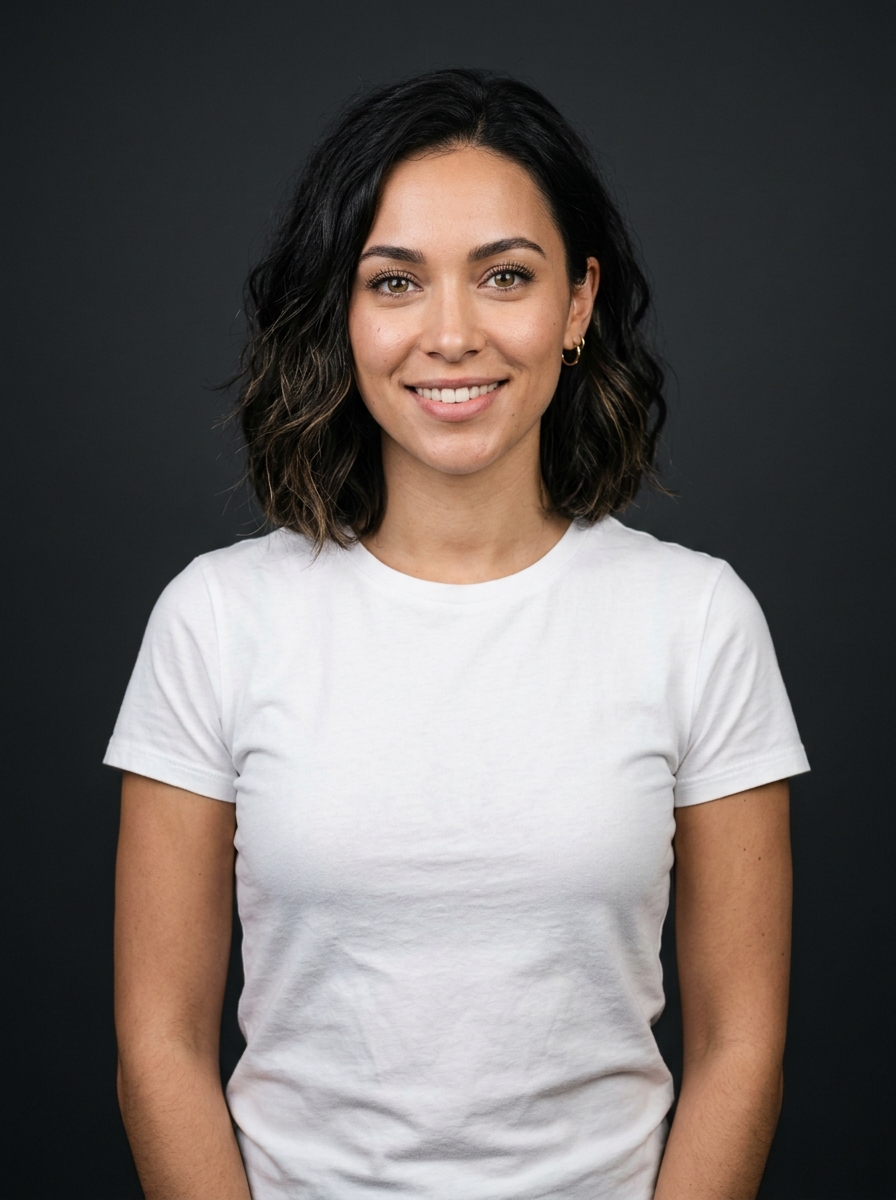 Original model photo with white tee